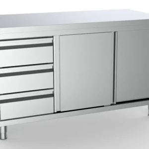 Flitsaanbieding 700 Werktafel Schuifdeuren Laden Links 1800 | Combisteel