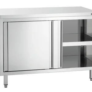 Bartscher Werkkast 700 | 1200mm breed | RVS | Schuifdeuren | 1 Tussenschap | 1200x700x850mm Bestseller