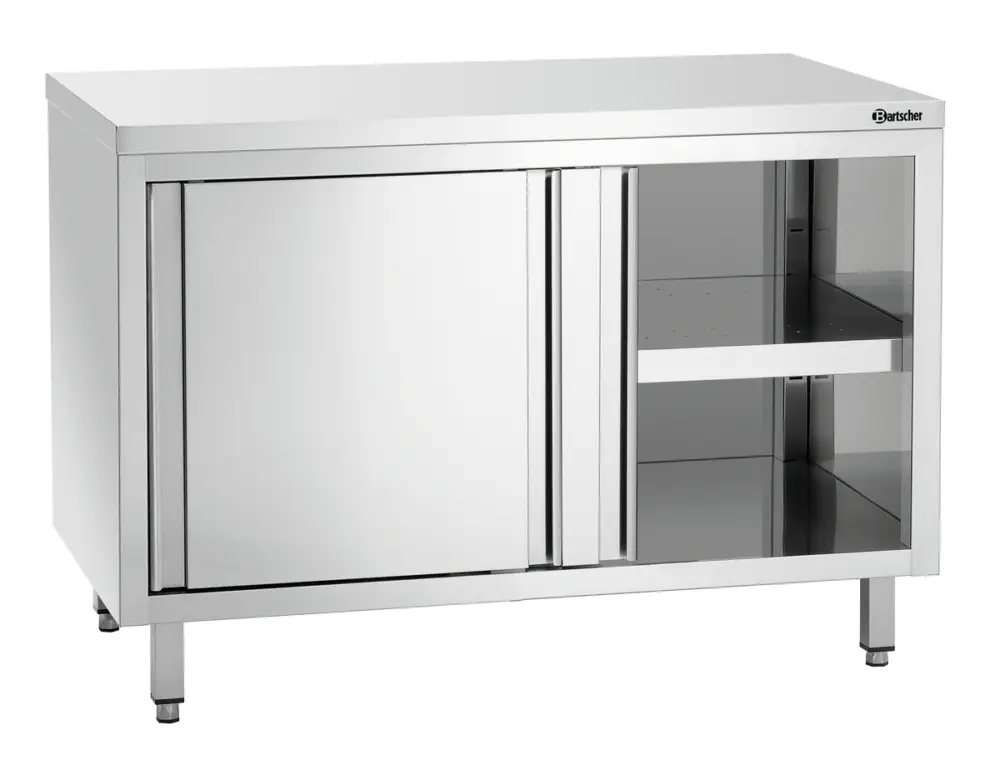 Bartscher Werkkast 700 | 1200mm breed | RVS | Schuifdeuren | 1 Tussenschap | 1200x700x850mm Bestseller