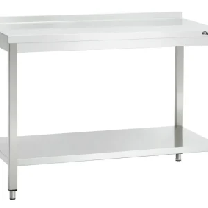 Bestseller Bartscher Werktafel 600 | B1200 mm | RVS | Met Opstaande Rand & Onderblad | 1200x600x850mm