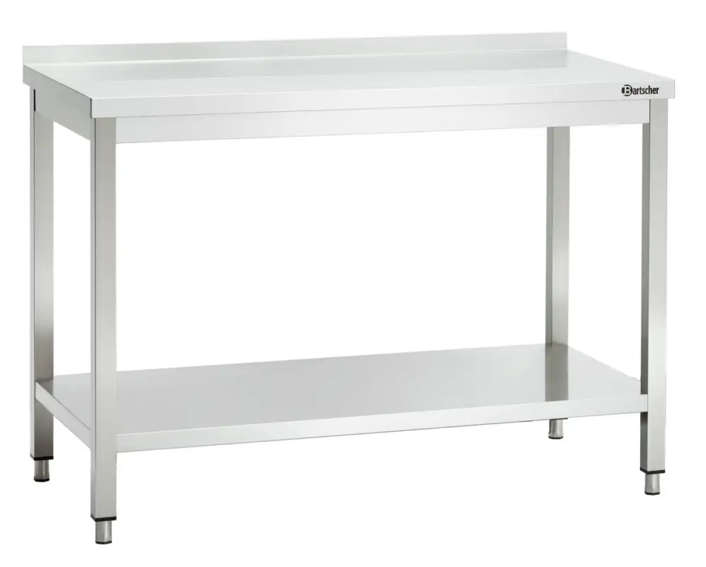 Bestseller Bartscher Werktafel 600 | B1200 mm | RVS | Met Opstaande Rand & Onderblad | 1200x600x850mm